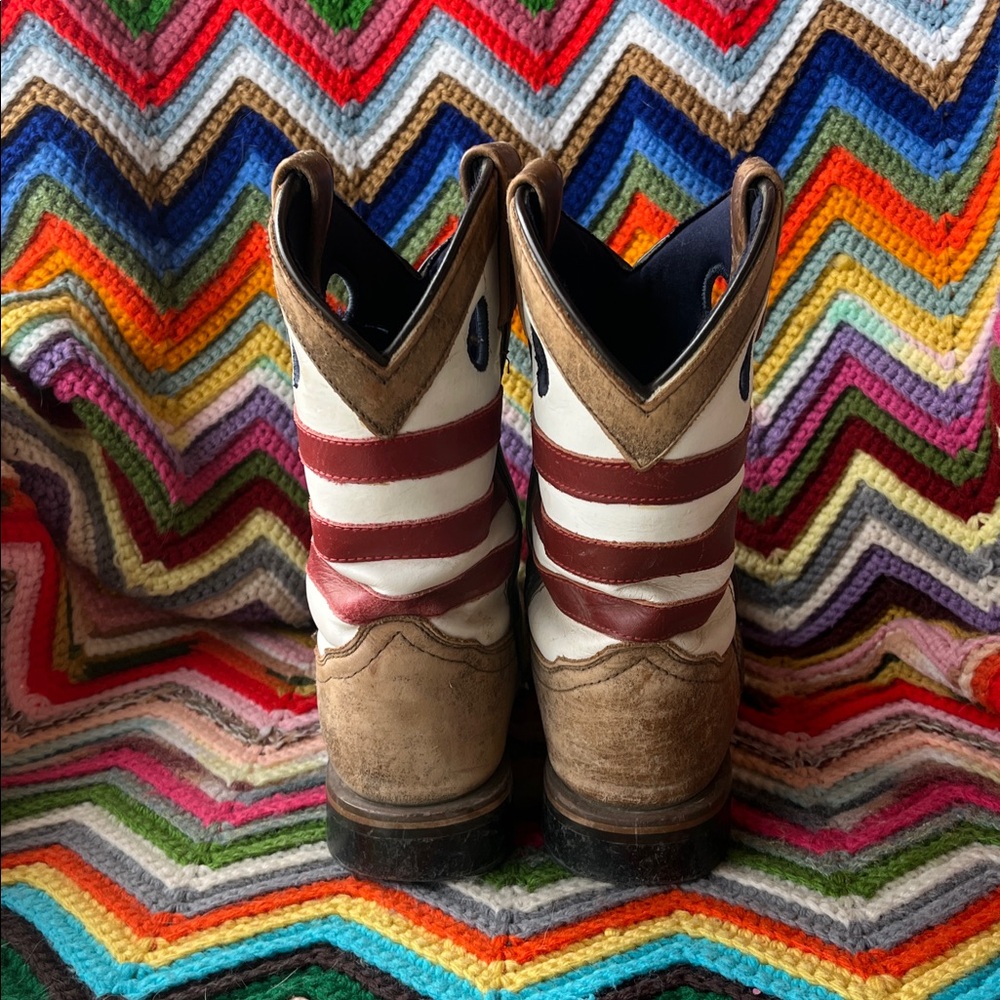 Boys Cody James cowboy boots flag stars stripes 3 - Picture 5 of 7